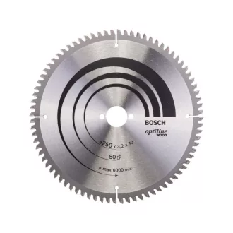   BOSCH Disc de tăiere pentru lemn 250 x 30 x 3,2 mm / 80T Optiline Wood ATB / N