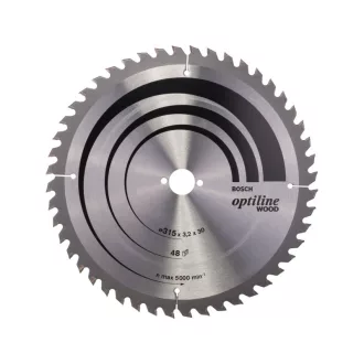   BOSCH Disc de tăiere pentru lemn 315 x 30 x 3,2 mm / 48T Optiline Wood ATB / UW