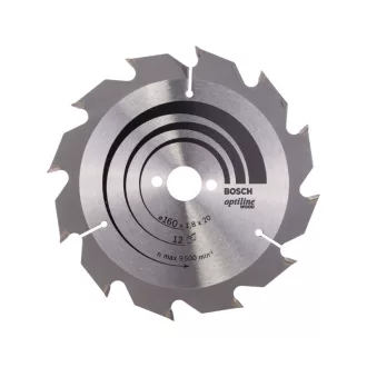   BOSCH Disc de tăiere pentru lemn 160 x 20/16 x 1,8 mm / 12T Optiline Wood ATB