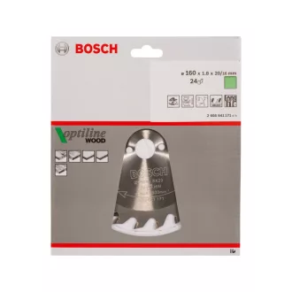   BOSCH Disc de tăiere pentru lemn 160 x 20/16 x 1,8 mm / 24T Optiline Wood ATB