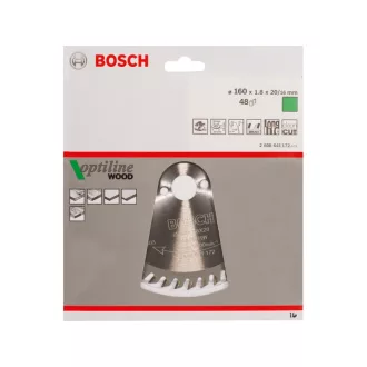   BOSCH Disc de tăiere pentru lemn 160 x 20/16 x 1,8 mm / 48T Optiline Wood ATB