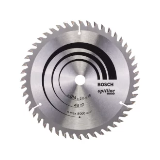   BOSCH Disc de tăiere pentru lemn, 184 x 16 x 2,6 mm / 48T Optiline Wood ATB