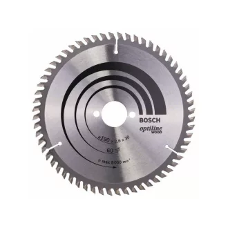   Pânză de ferăstrău BOSCH pentru lemn 190 x 30 x 2,6 mm / 60T Optiline Wood ATB