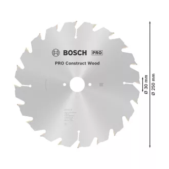   BOSCH PRO Disc de tăiere pentru lemn 250 x 30 x 3,2 mm / 20T Construct Wood