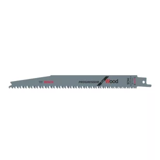   Pânză de ferăstrău BOSCH Sabre pentru lemn S 2345 X 200 mm / 6-10TPI Progressor pentru Lemn (2 buc)