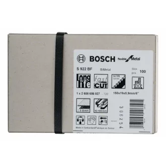   Pânză de ferăstrău BOSCH Sabre pentru metal S 922 BF 150 mm / 14TPI bimetal Flexibil pentru metal (100 buc)