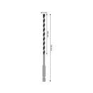 BOSCH PRO Burghiu pentru piatră HEX-5 5,0 x 150/100 mm cu prindere bit cu două tăișuri