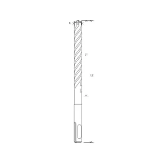   BOSCH Set de 5 burghie pentru rocă 11,0 x 210/150 mm cu patru tăișuri SDS-Plus