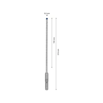   BOSCH EXPERT 7X Burghiu pentru rocă 5,5 x 215/150 mm cu patru muchii SDS-Plus