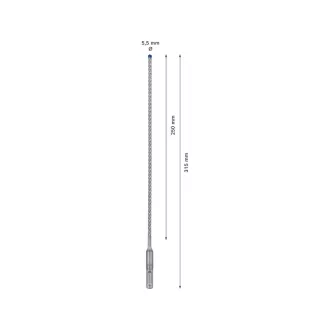   BOSCH EXPERT 7X Burghiu pentru roci 5,5 x 315/250 mm cu patru tăișuri SDS-Plus