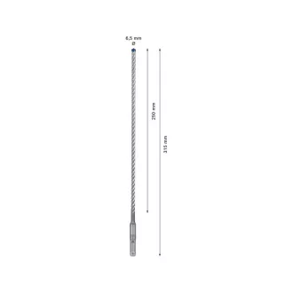   BOSCH EXPERT 7X Burghiu pentru roci 6,5 x 315/250 mm cu patru tăișuri SDS-Plus