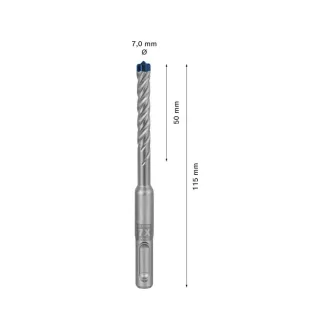   Burghiu pentru piatră BOSCH EXPERT 7X 7 x 115/50 mm cu patru tăișuri SDS-Plus