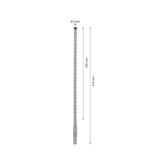   BOSCH EXPERT 7X Burghiu pentru roci 8 x 315/250 mm cu patru tăișuri SDS-Plus