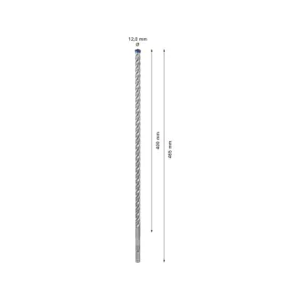   BOSCH EXPERT 7X Burghiu pentru roci 12 x 465/400 mm cu patru tăișuri SDS-Plus