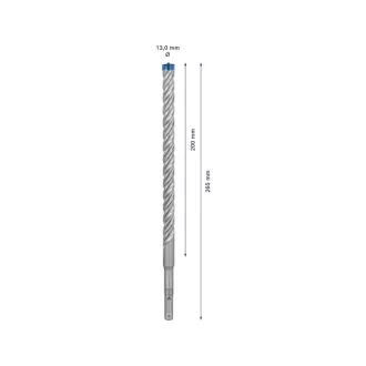   BOSCH EXPERT 7X Burghiu pentru roci 13 x 265/200 mm cu patru muchii SDS-Plus