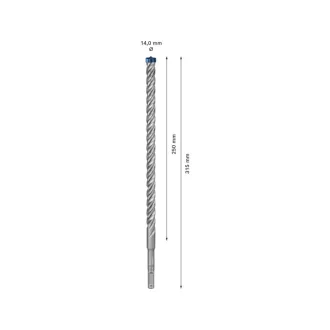   BOSCH EXPERT 7X Burghiu pentru roci 14 x 315/250 mm cu patru tăișuri SDS-Plus