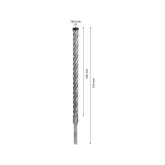   BOSCH EXPERT 7X Burghiu pentru roci 16 x 315/250 mm cu patru margini SDS-Plus