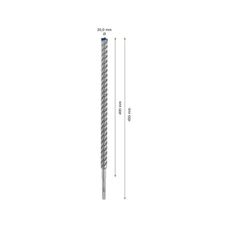   BOSCH EXPERT 7X Burghiu pentru piatră 20 x 450/400 mm cu patru tăișuri SDS-Plus