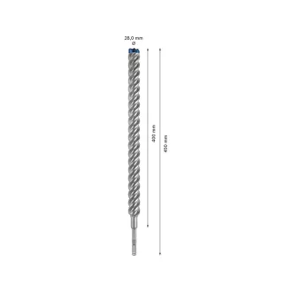   BOSCH EXPERT Set de 7 burghie pentru rocă de 28 x 450/400 mm cu patru tăișuri SDS-Plus