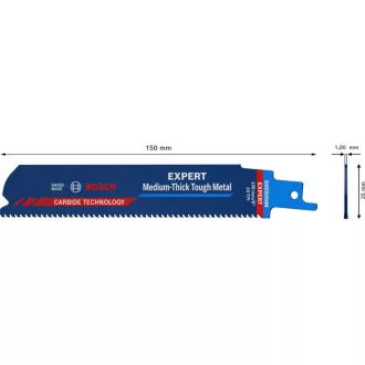   BOSCH EXPERT Lamă de ferăstrău sabie pentru metal S955 HHM 150 mm / 10 TPI cu dinți de carbură