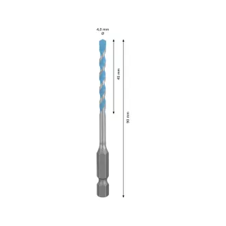   Burghiu BOSCH EXPERT HEX-9 Multiconstruction 4,0 x 45/90 mm cu suport pentru burghie de 1/4"