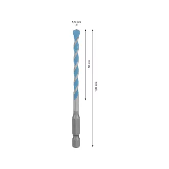   Burghiu BOSCH EXPERT HEX-9 Multiconstruction 5,5 x 60/100 mm cu suport pentru burghie de 1/4"