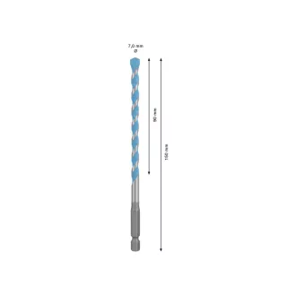   Burghiu BOSCH EXPERT HEX-9 Multiconstruction 7,0 x 90/150 mm cu suport pentru burghie de 1/4"