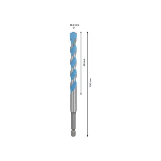   Burghiu BOSCH EXPERT HEX-9 Multiconstruction 10,0 x 90/150 mm cu suport pentru burghie de 1/4"