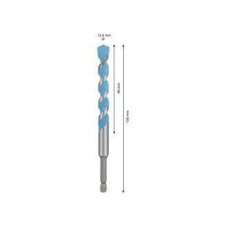   Burghiu BOSCH EXPERT HEX-9 Multiconstruction 12,0 x 90/150 mm cu suport pentru burghie de 1/4"