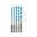 BOSCH EXPERT Set de burghie universale HEX-9, 5 piese (4 / 5 / 6 / 6 / 8 mm) cu prindere de bit de 1/4"