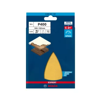   BOSCH EXPERT C470 Disc abraziv delta cu velcro, 7 găuri, 100 x 150 mm / P400 (10 buc)