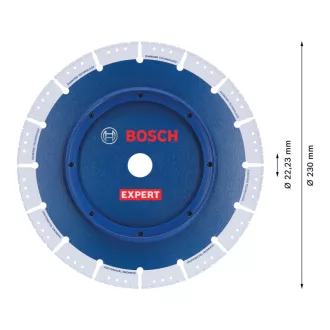   BOSCH EXPERT Disc de tăiere diamantat 230 x 3,1 x 3,2 x 22,2 mm pentru tăierea metalului și a țevilor