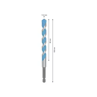   Burghiu BOSCH EXPERT HEX-9 Multiconstruction 11,0 x 90/150 mm cu suport pentru burghie de 1/4"