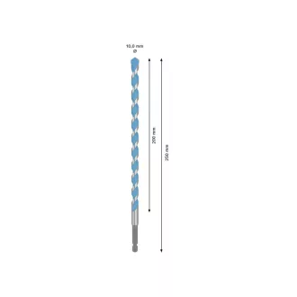   Burghiu BOSCH EXPERT HEX-9 Multiconstruction 10,0 x 200/250 mm cu suport pentru burghie de 1/4"