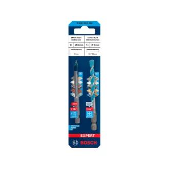   BOSCH EXPERT HEX-9 Hard Ceramic + Burghiu universal cu mandrină de 6 mm 1/4" (2 buc)