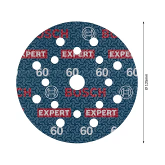   BOSCH EXPERT O780 Disc de șlefuit cu prindere velcro 125 mm / P60 cu granulație ceramică (6 buc)