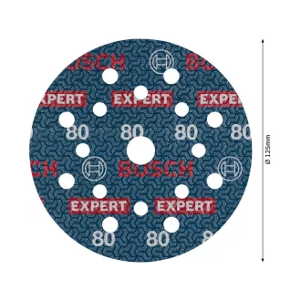   BOSCH EXPERT O780 Folie Disc abraziv cu velcro 125 mm / P80 granulație ceramică (6 buc)