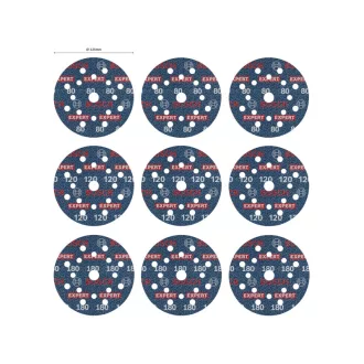   BOSCH EXPERT O780 Set de discuri abrazive cu fixare velcro 9 piese 125 mm cu granulație ceramică