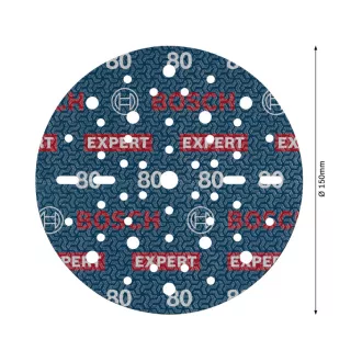   BOSCH EXPERT O780 Disc de șmirghel cu Velcro 150 mm / P80 cu granule de ceramică (6 bucăți)