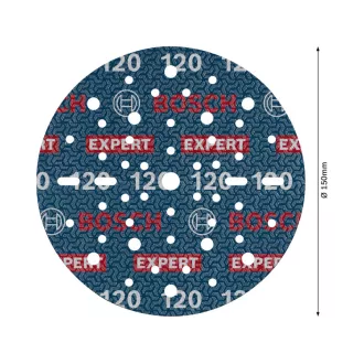   BOSCH EXPERT O780 Disc abraziv cu prindere velcro 150 mm / P120 cu granulație ceramică (6 buc)