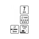 VOREL Set de tăiat cerc 7 piese (26-63 mm)