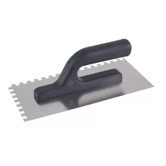   Mistrie zimțată 125 x 270 mm inox cu mâner din plastic de 8 x 8 mm