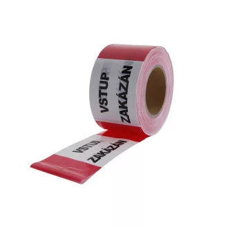   Bandă de marcaj rutier, roșu-alb 80 mm x 250 m cu inscripție cehă