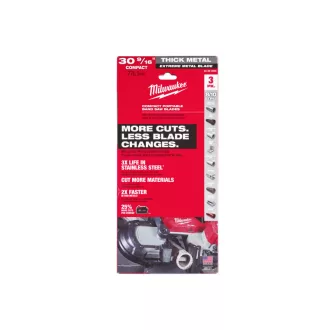   Pânză de ferăstrău cu bandă MILWAUKEE 776,29 mm x 3,1/2,5 mm distanță dintre dinți / 8/10TPI bimetal (3 buc)