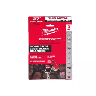   Pânză de ferăstrău cu bandă MILWAUKEE cu distanța dintre dinți 687,57 mm x 2,1/1,8 mm / 12/14TPI bimetal (3 buc)