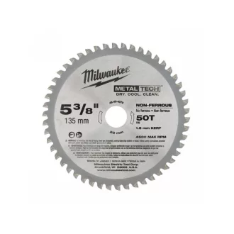   Pânză de ferăstrău MILWAUKEE pentru aluminiu 135 x 20 x 1,6 mm / 50T