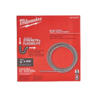   MILWAUKEE Cablu de oțel pentru curățarea conductelor PF 6 mm x 7,6 m