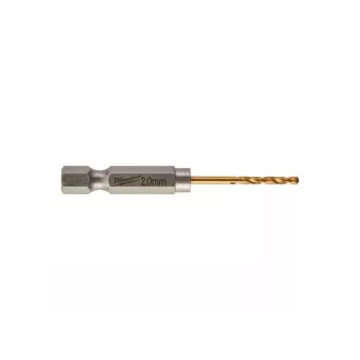   Burghiu MILWAUKEE 2,0 x 59,5/17 mm HSS-G TiN, HEX roșu - Shockwave™ (2 buc)