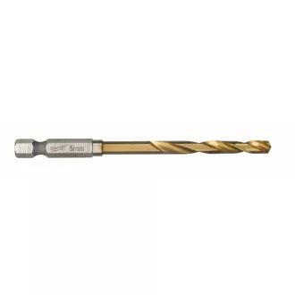   Burghiu cu melc MILWAUKEE 5,0 x 80/31 mm HSS-G TiN, HEX roșu - Shockwave™