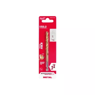   Burghiu cu melc MILWAUKEE 6,8 x 108/65 mm HSS-G TiN, HEX roșu - Shockwave™